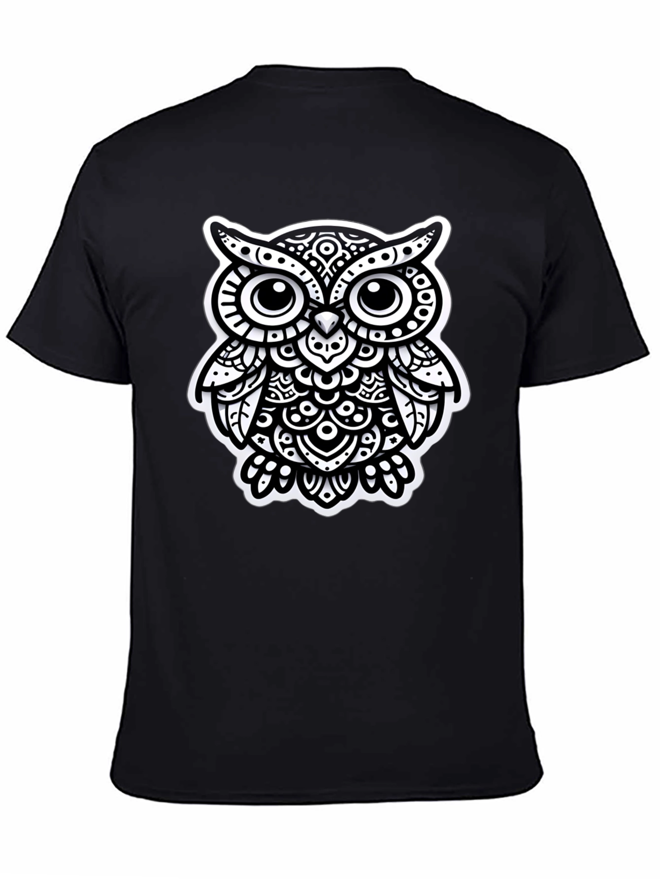 Stylish Black Owl Graphic Tee
