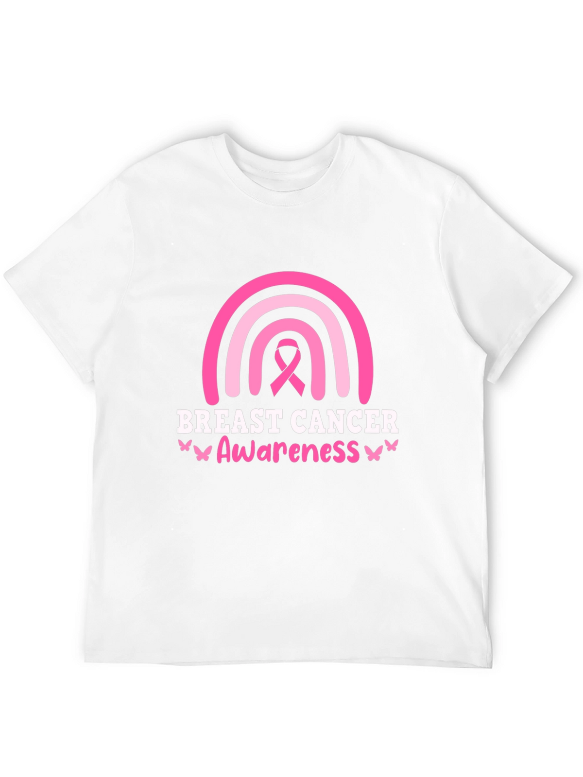 Breast Cancer Awareness Ribbon Rainbow Graphic T-Shirt