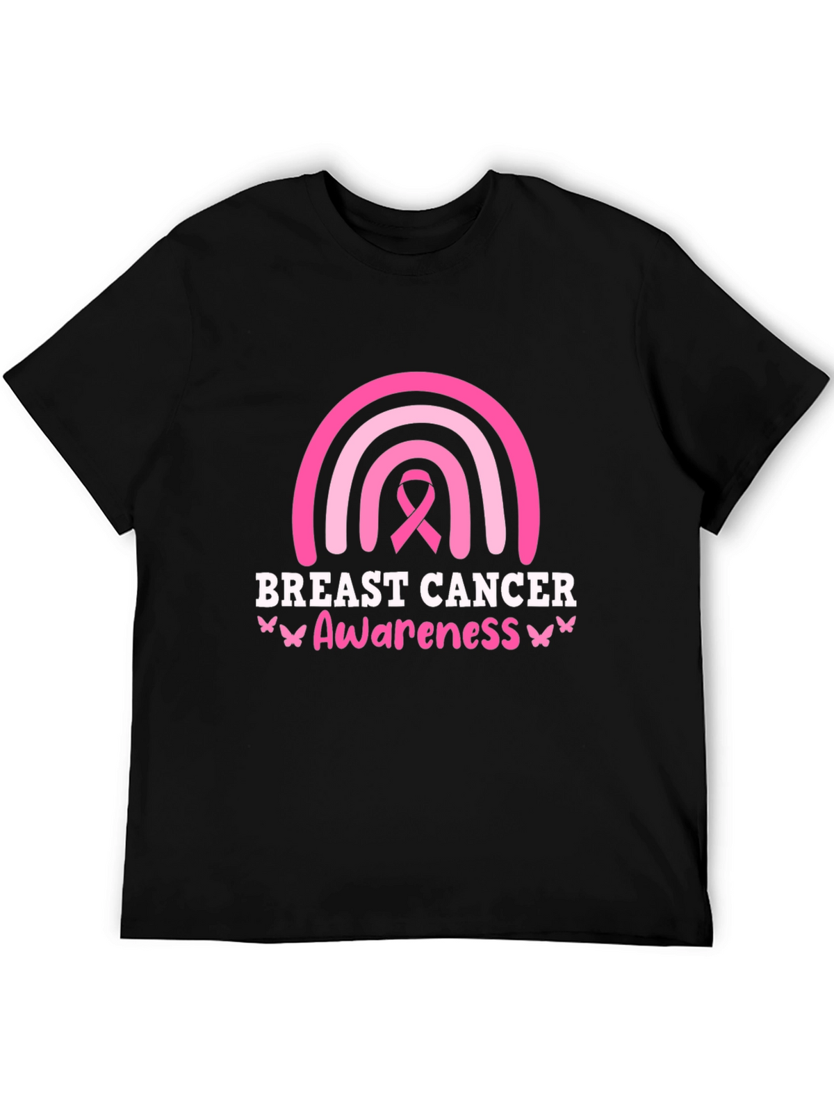 Breast Cancer Awareness Ribbon Rainbow Graphic T-Shirt