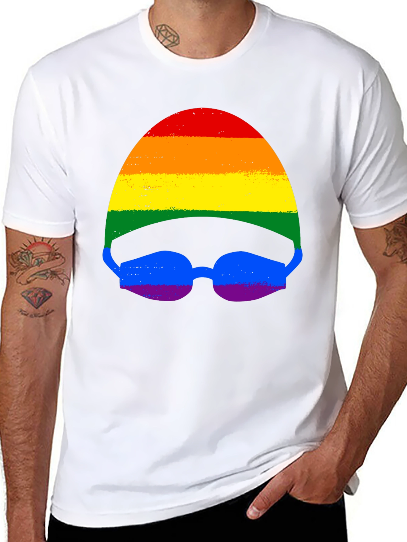 Rainbow Swimmer T-Shirt - Pride Month Apparel