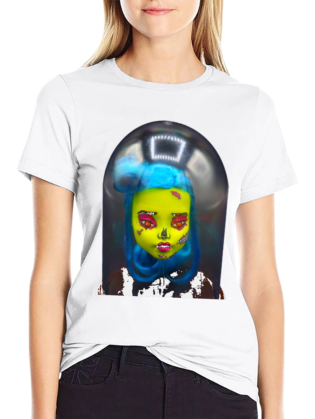 Surreal Doll Graphic Tee - Unique Art Shirt