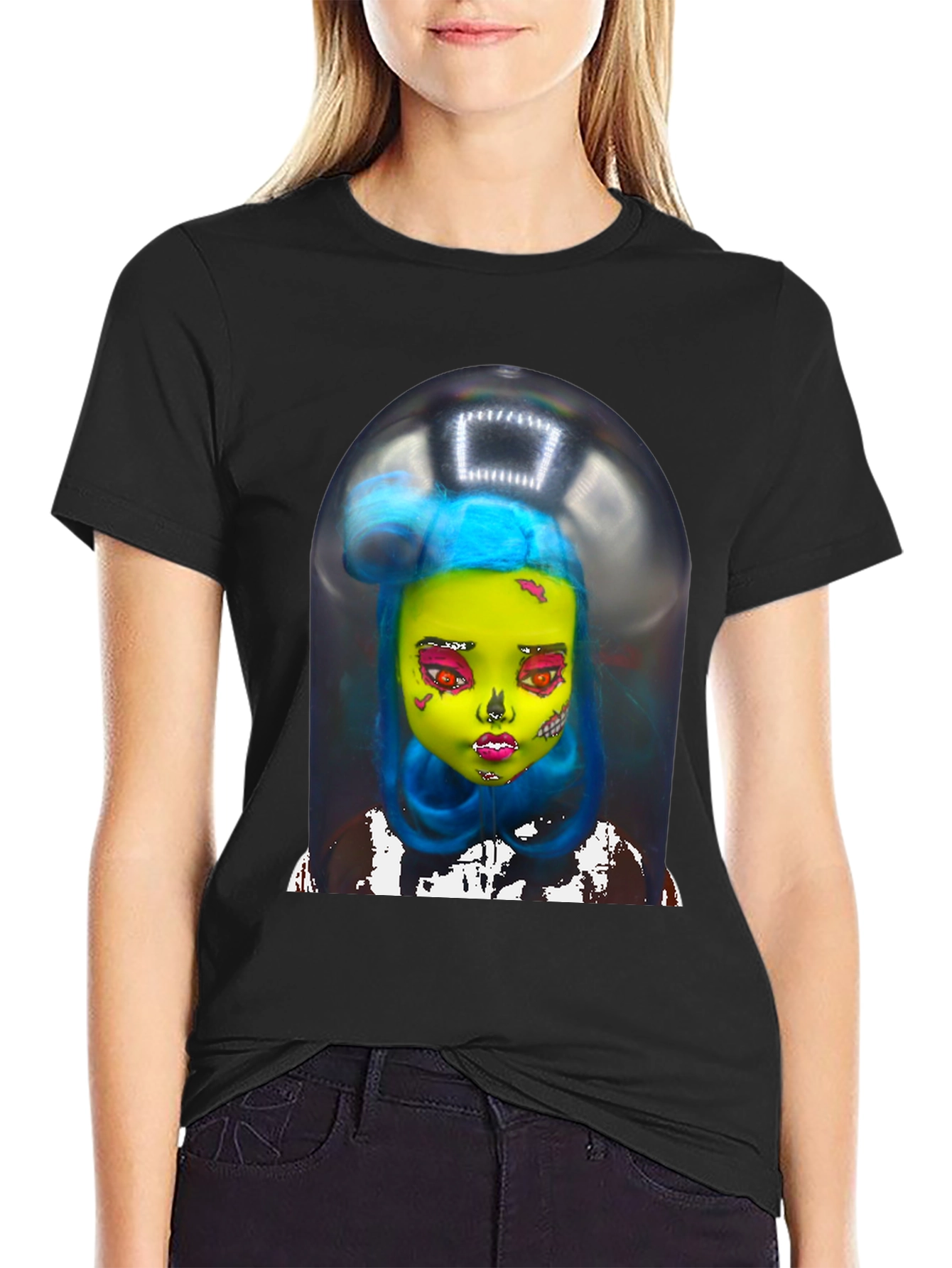 Surreal Doll Graphic Tee - Unique Art Shirt