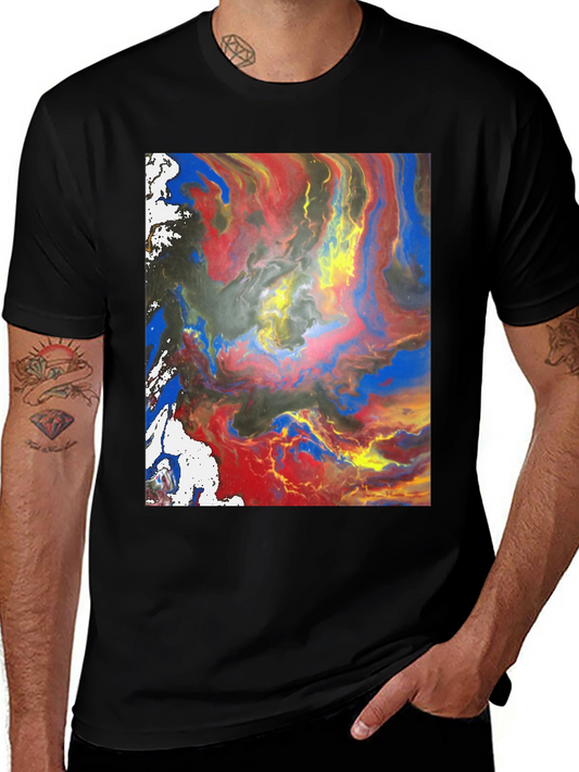 Abstract Art Black Tee - Modern Style