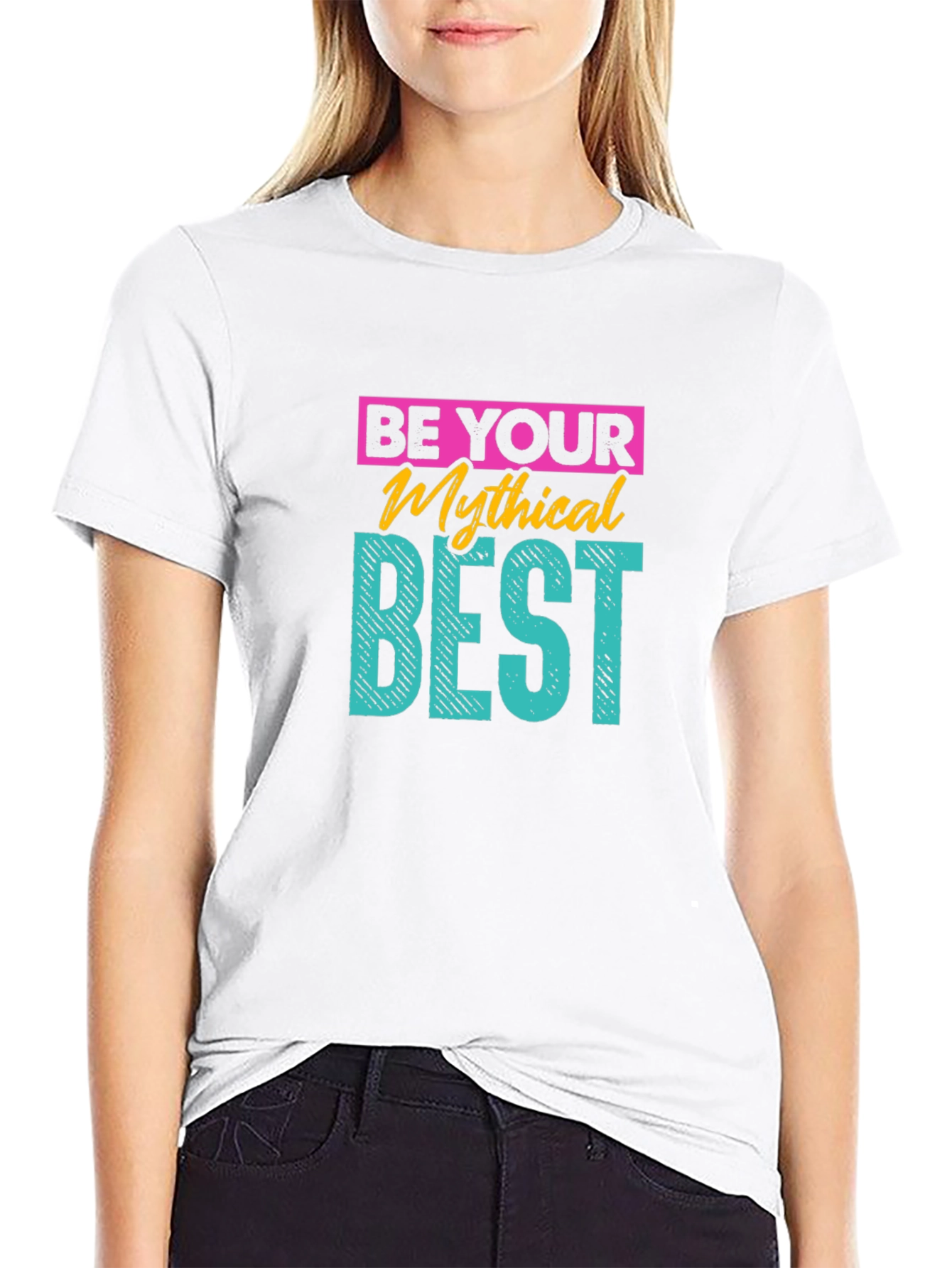 Be Your Mythical Best Black Graphic T-Shirt