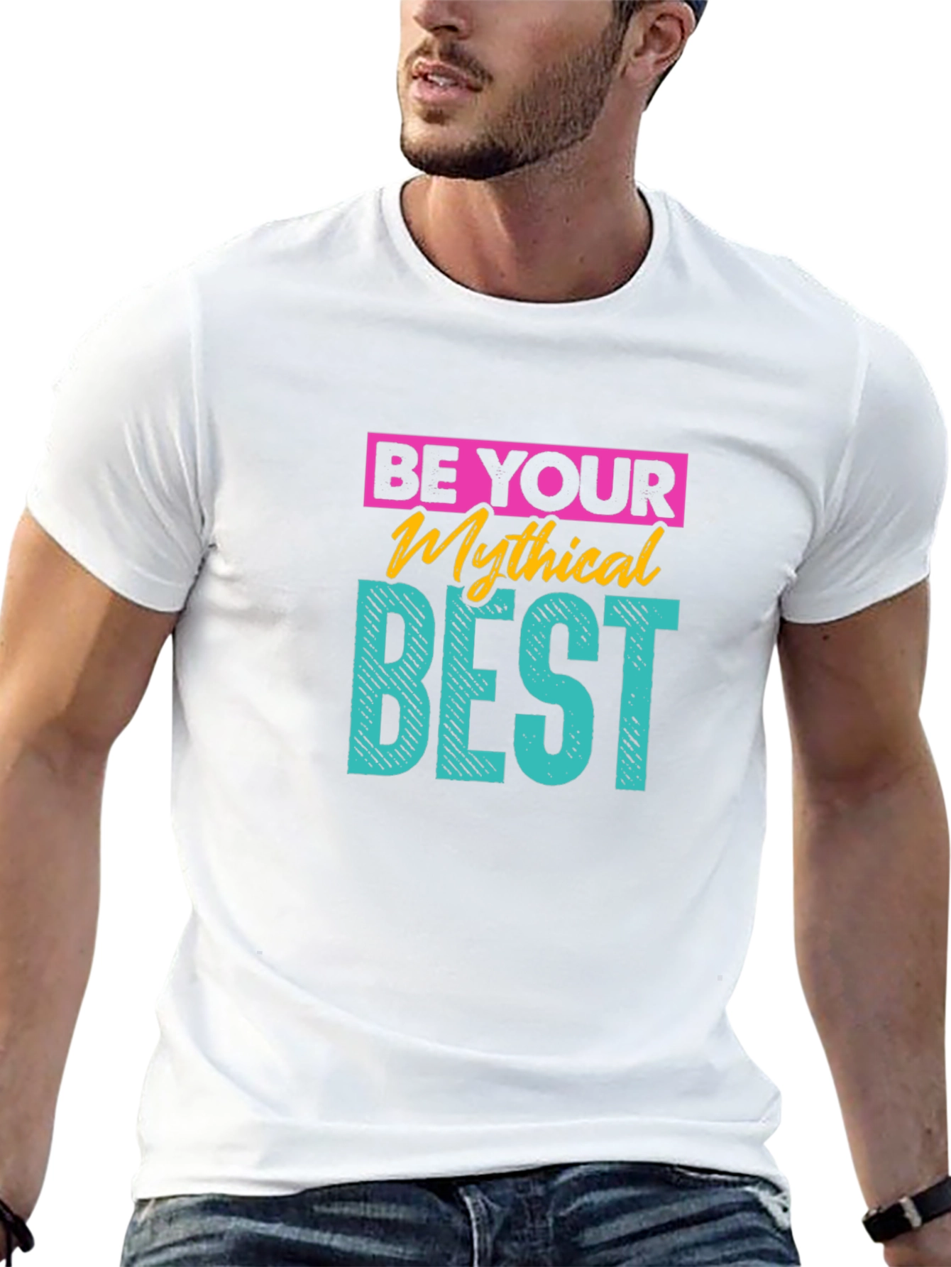 Be Your Mythical Best Black Graphic T-Shirt