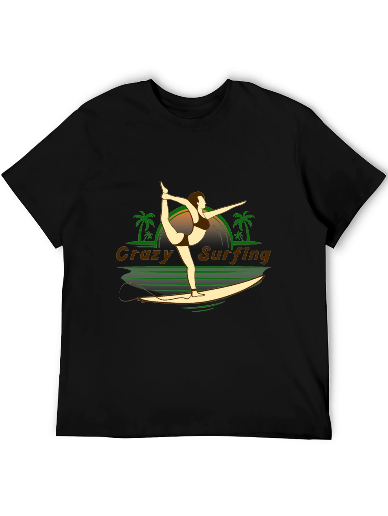 Crazy Surfing Graphic T-Shirt