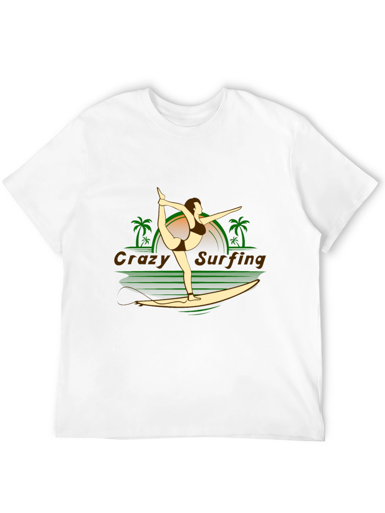 Crazy Surfing Graphic T-Shirt
