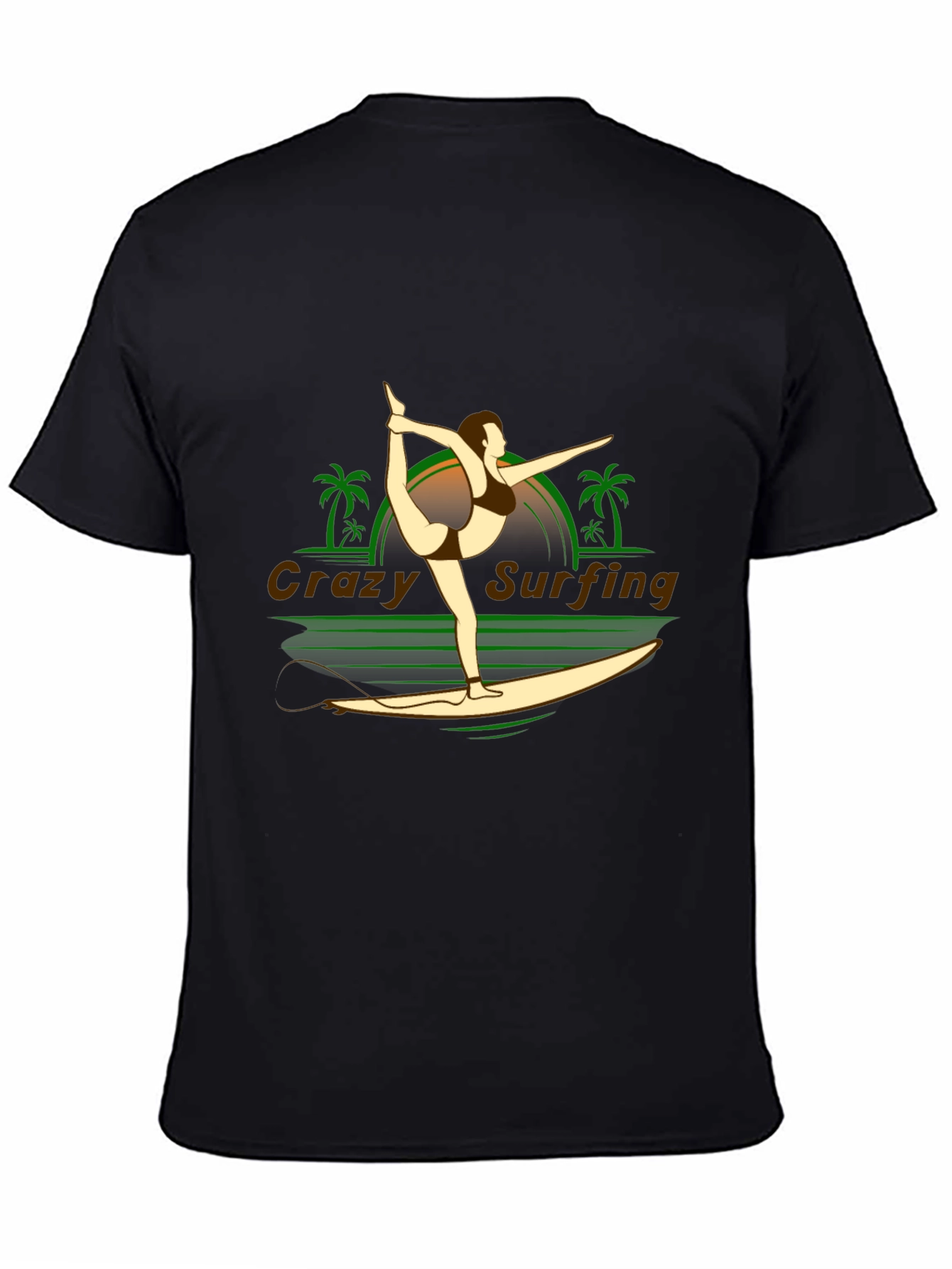 Crazy Surfing Graphic T-Shirt