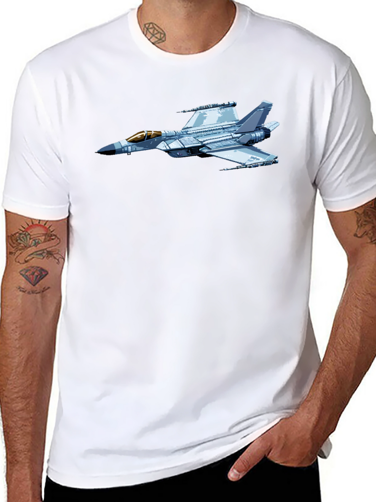 Jet Fighter Graphic Black T-Shirt