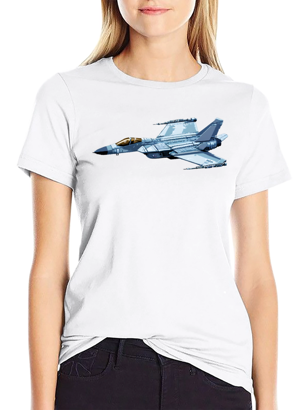 Jet Fighter Graphic Black T-Shirt