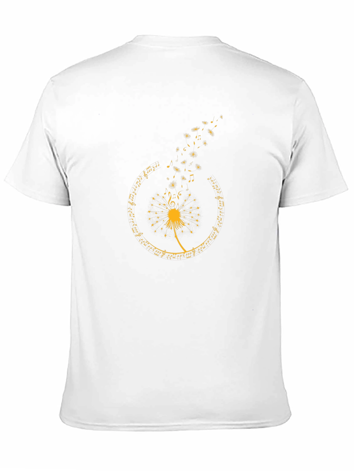 Dandelion Music Notes Black Graphic Tee