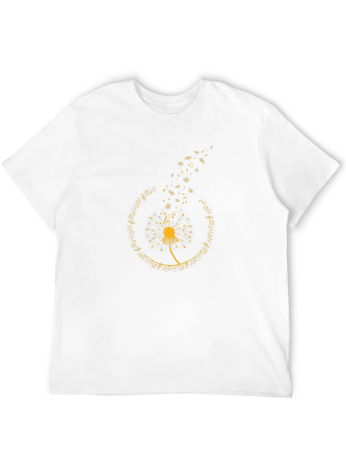 Dandelion Music Notes Black Graphic Tee