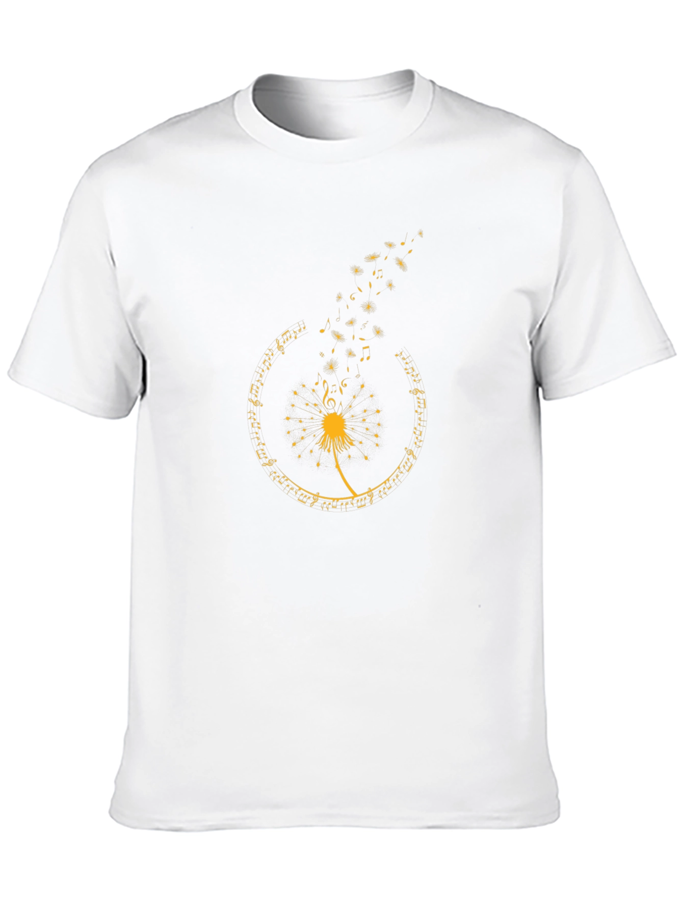 Dandelion Music Notes Black Graphic Tee