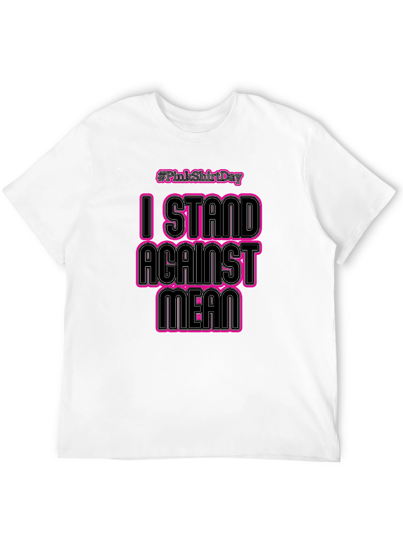 Pink Shirt Day: I Stand Against Mean Black T-Shirt