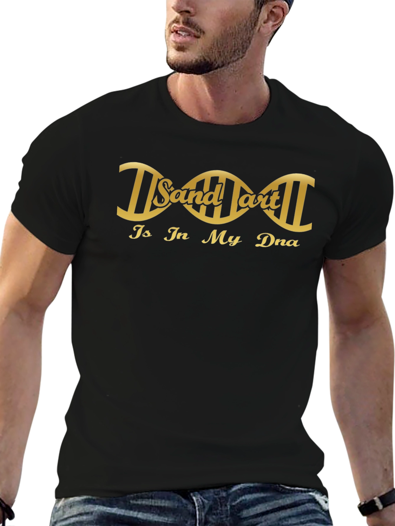 Sand Art DNA Graphic Tee - Black