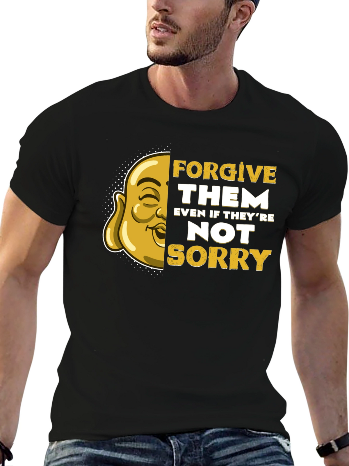 Forgive Them Graphic Tee - Buddha Art T-Shirt