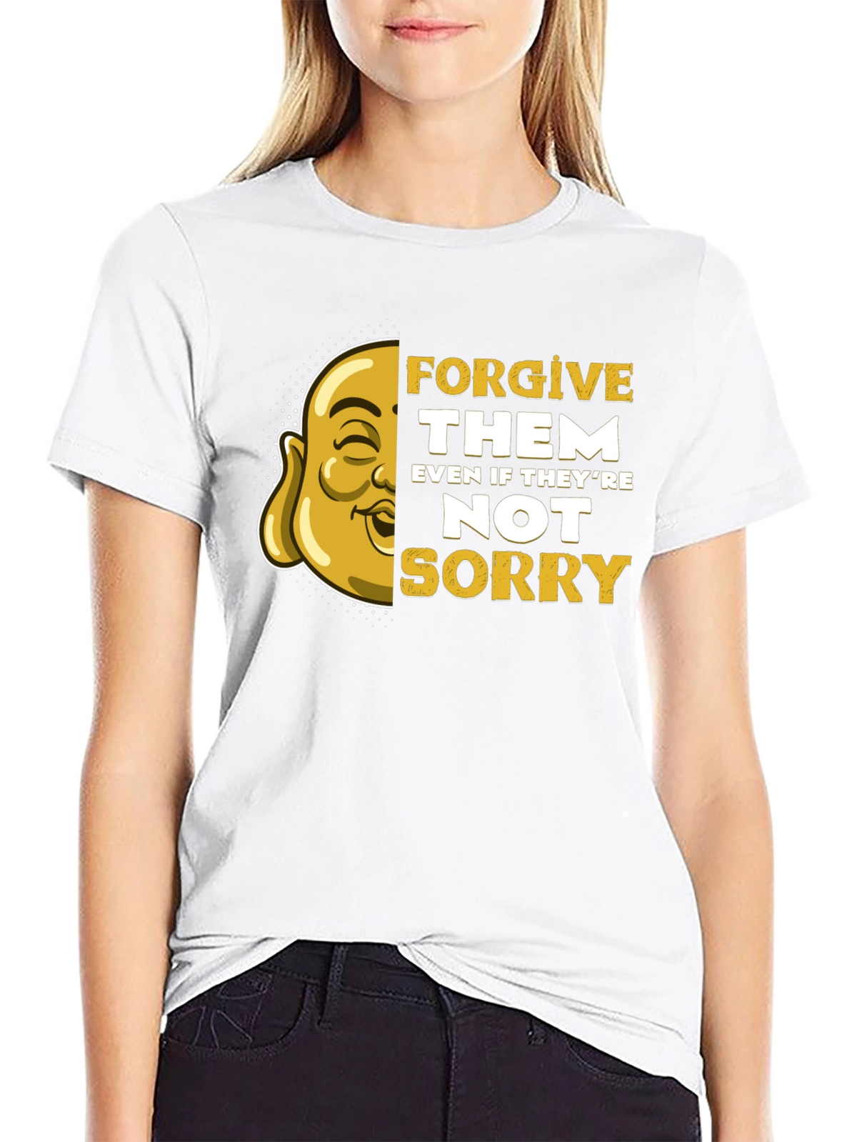 Forgive Them Graphic Tee - Buddha Art T-Shirt