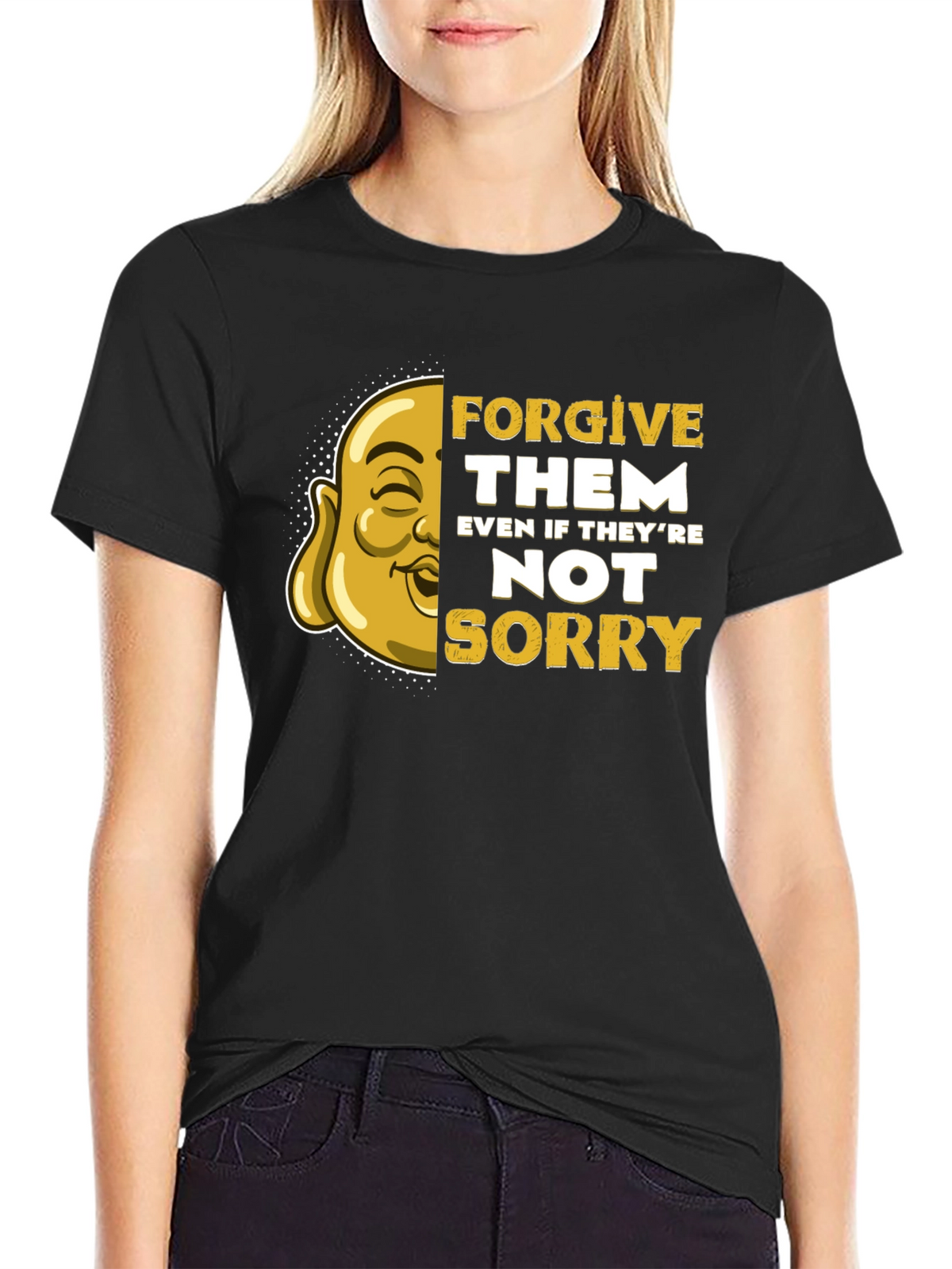 Forgive Them Graphic Tee - Buddha Art T-Shirt