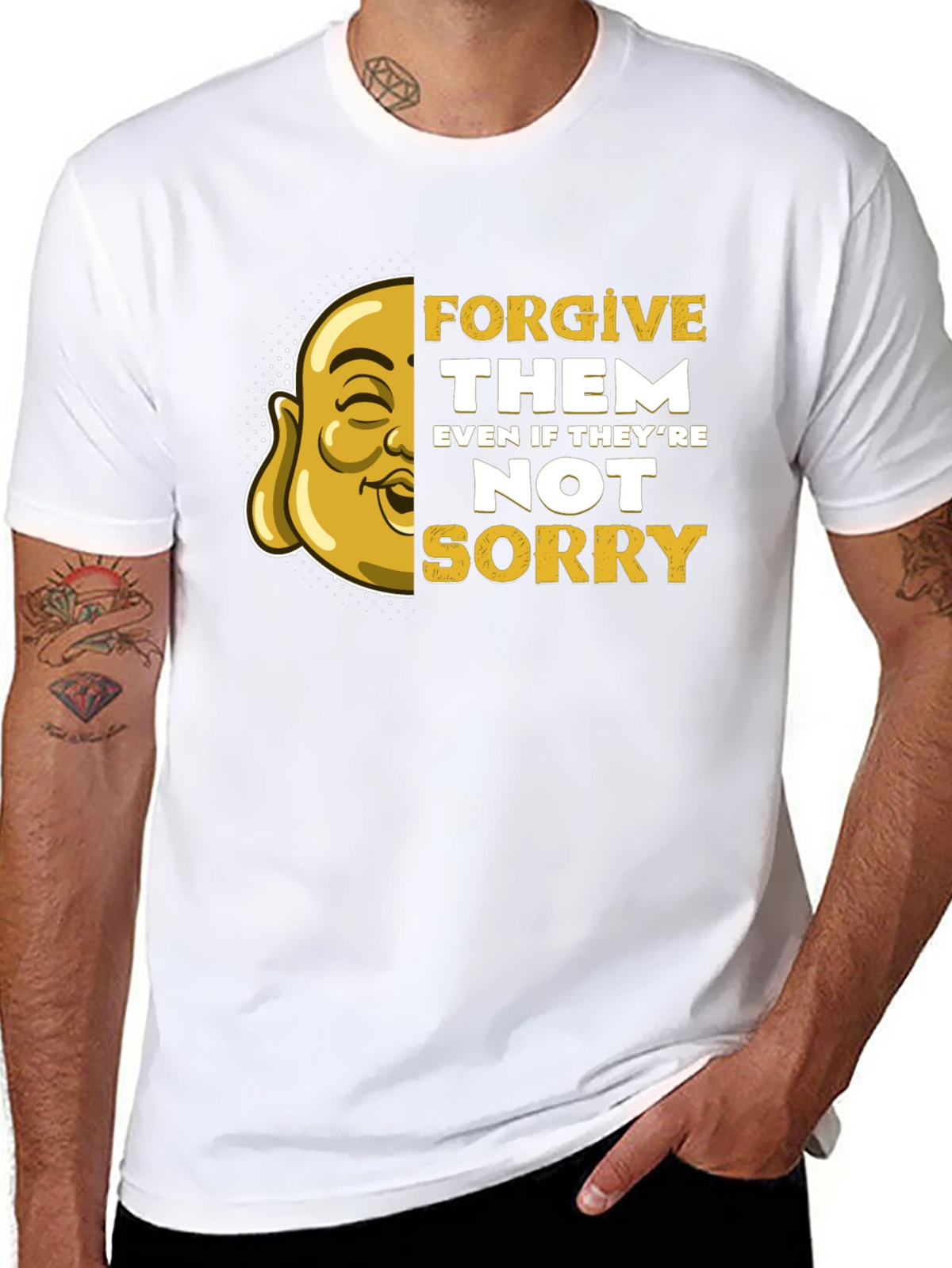 Forgive Them Graphic Tee - Buddha Art T-Shirt