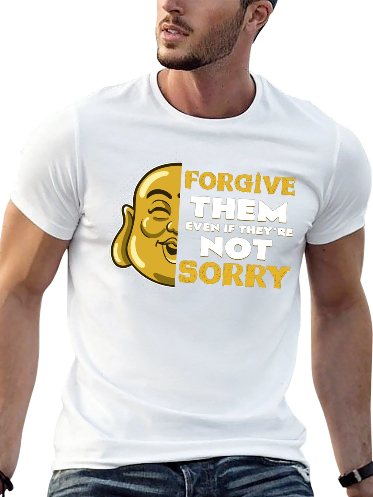 Forgive Them Graphic Tee - Buddha Art T-Shirt