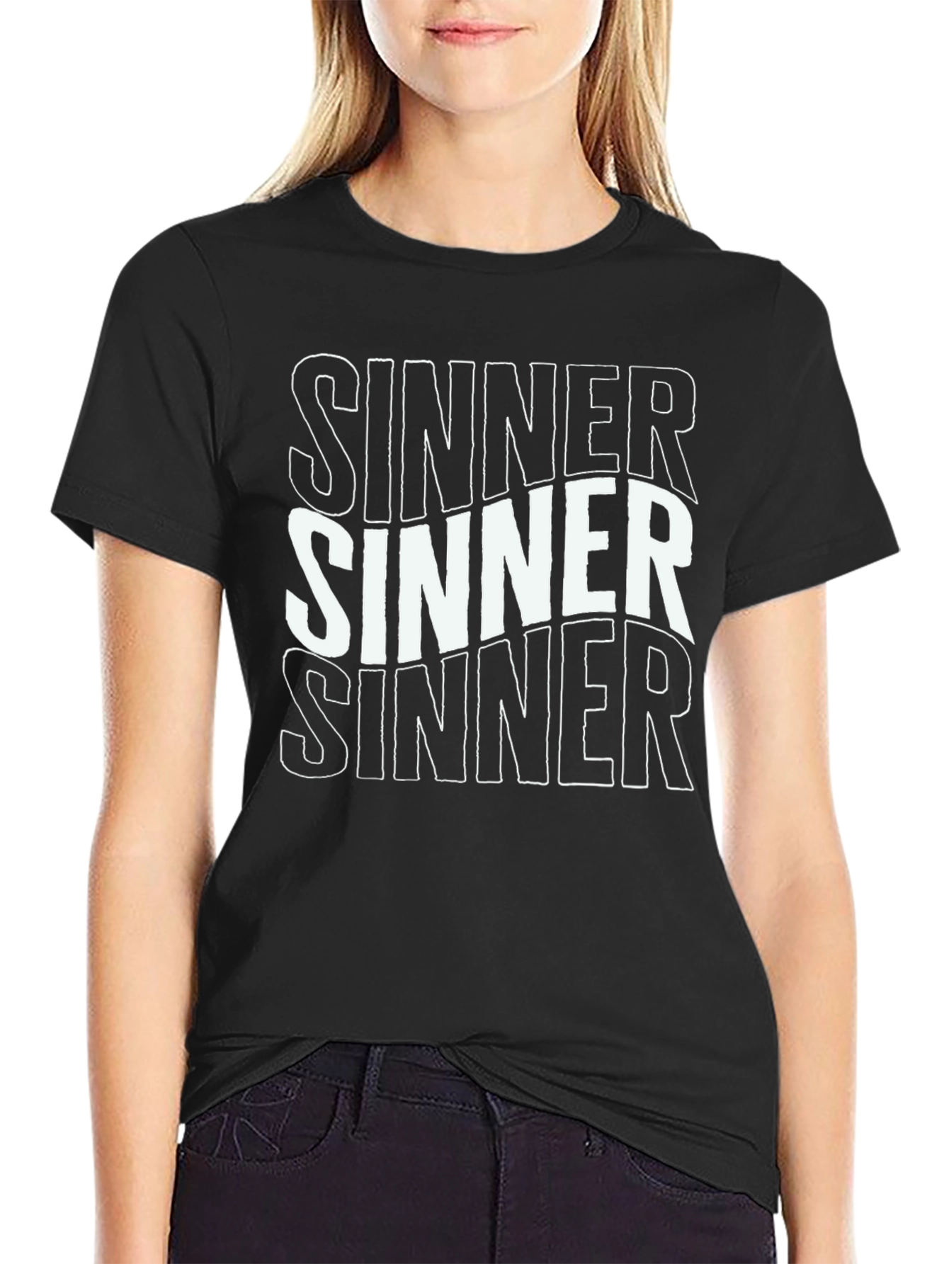Sinner Graphic Tee - Bold Statement Black T-Shirt