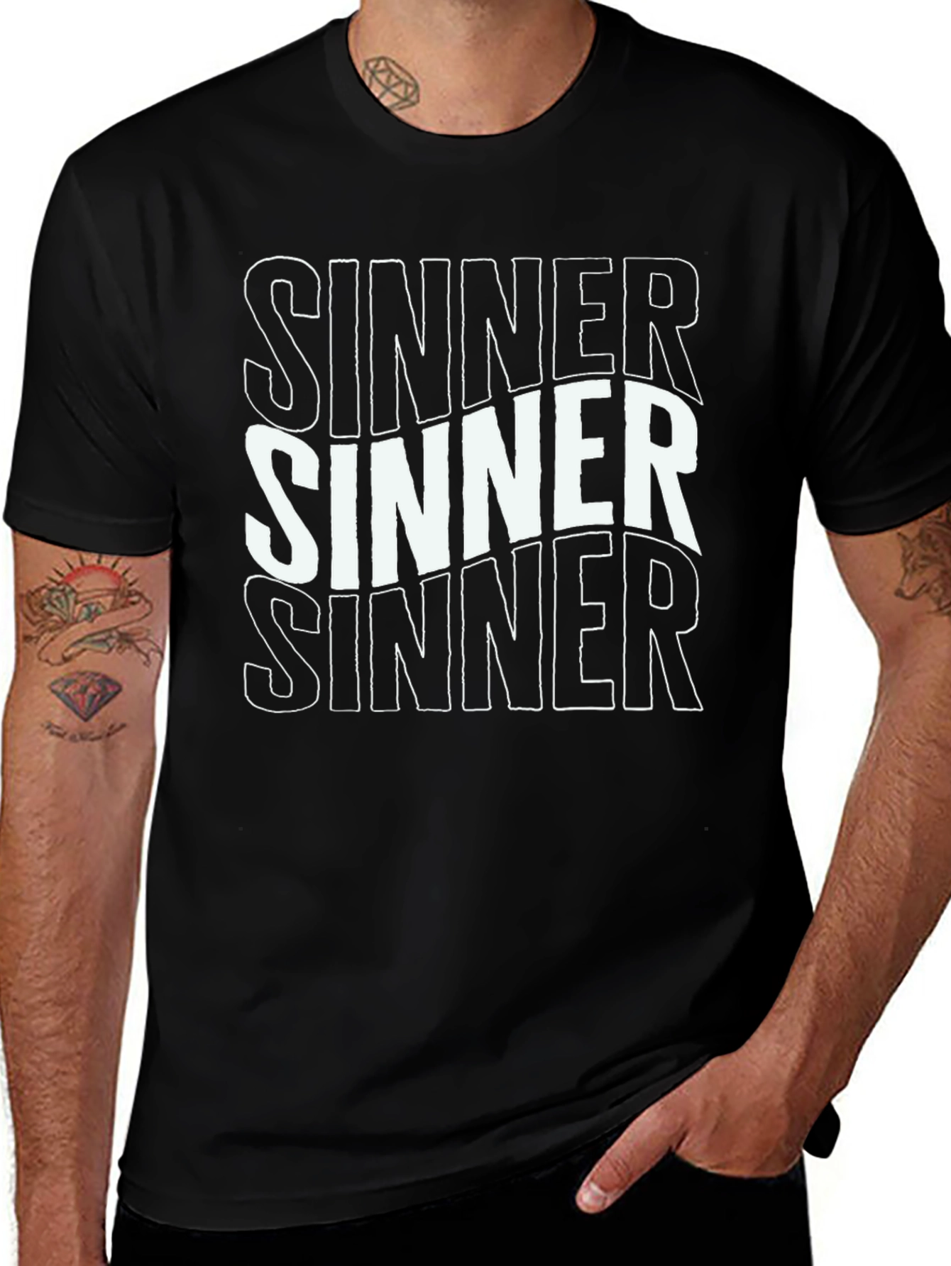 Sinner Graphic Tee - Bold Statement Black T-Shirt