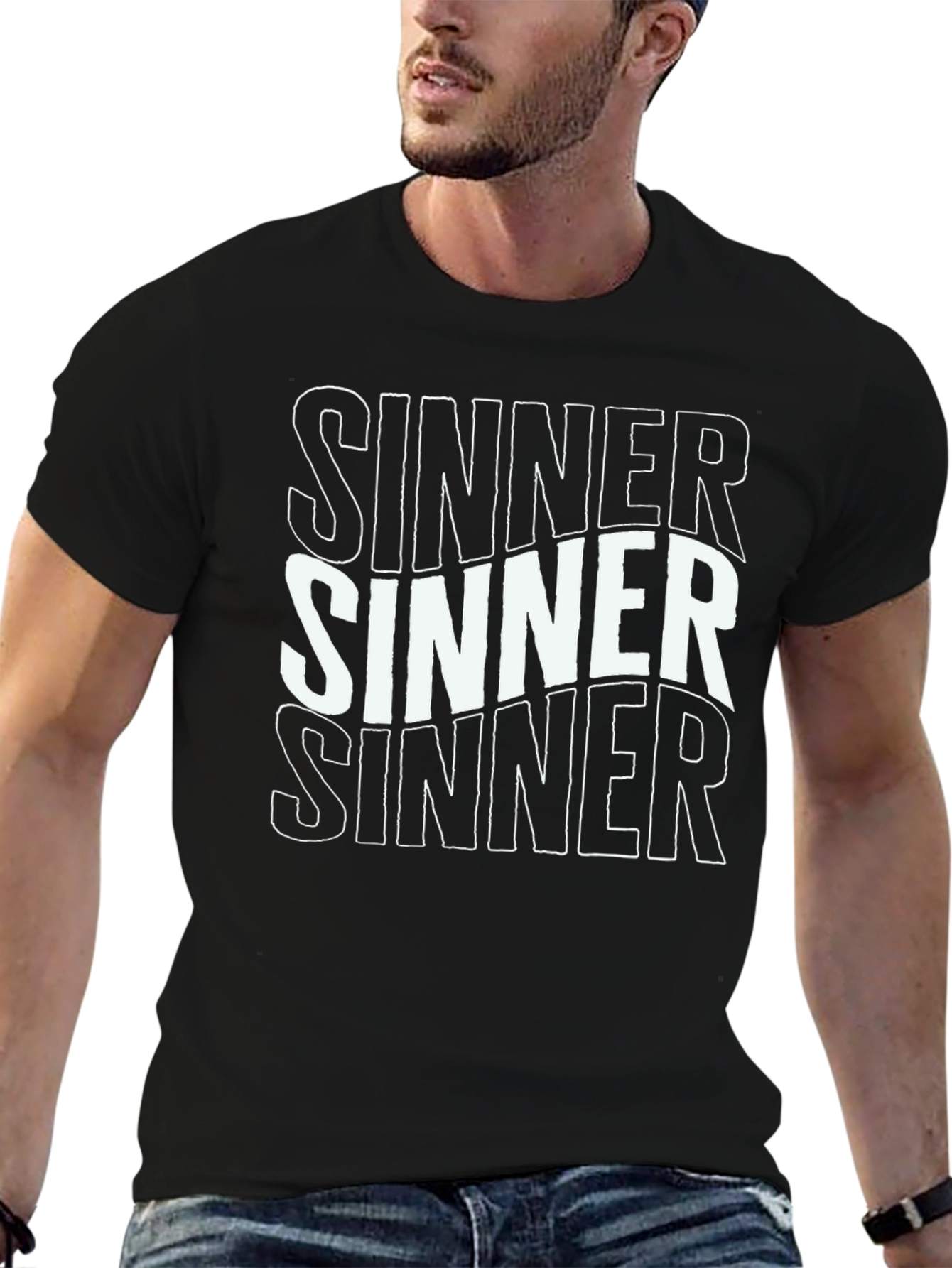 Sinner Graphic Tee - Bold Statement Black T-Shirt