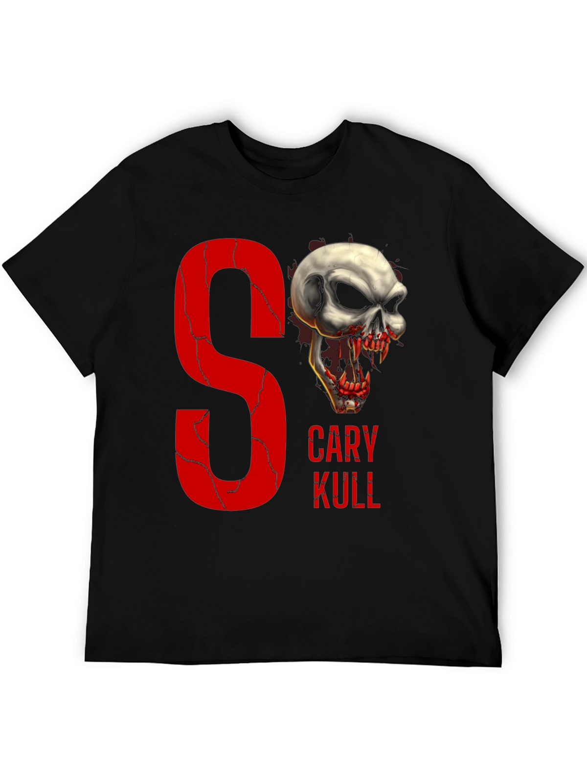 Gary Kull Skull Graphic Print Black T-Shirt