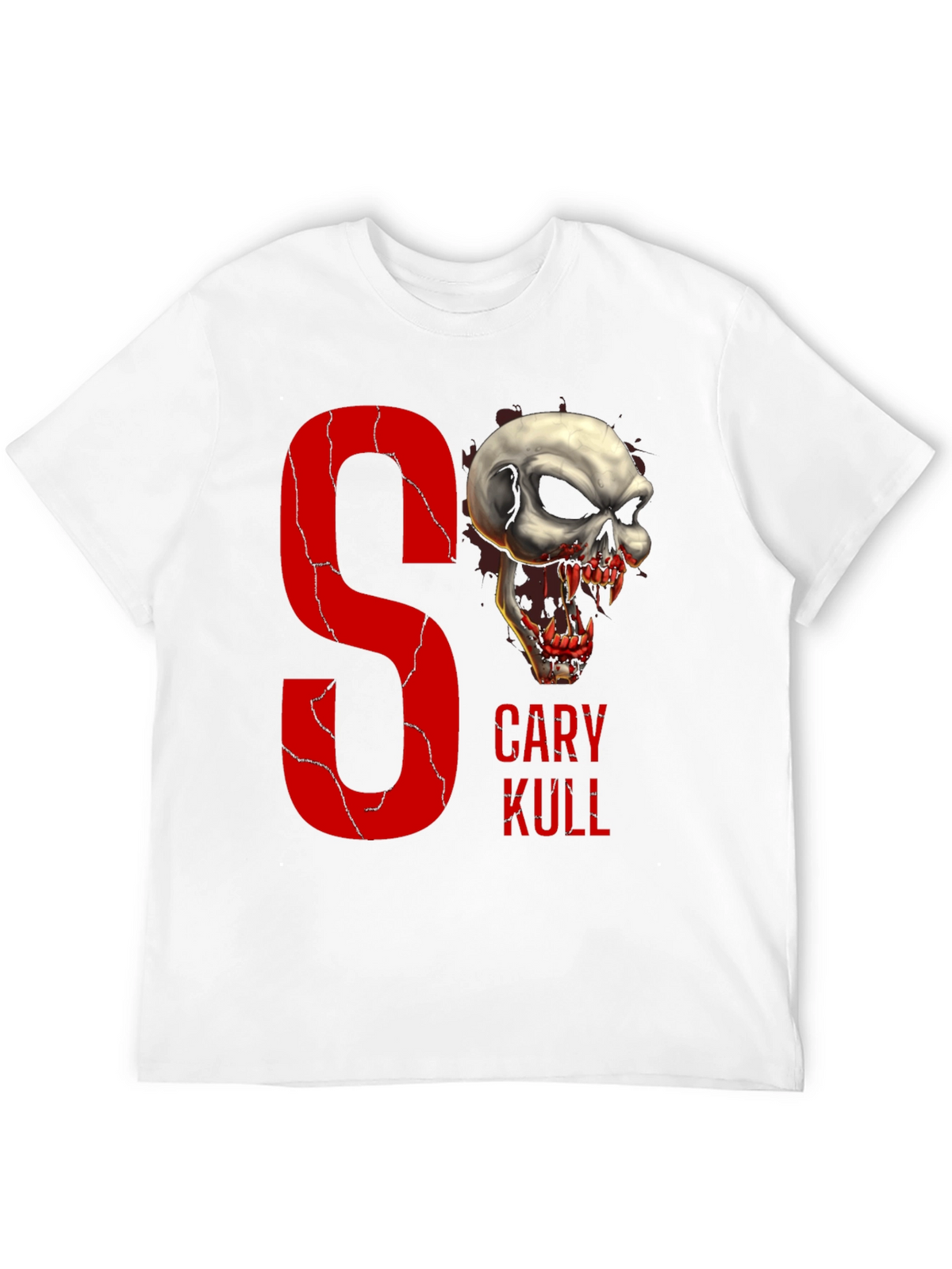 Gary Kull Skull Graphic Print Black T-Shirt