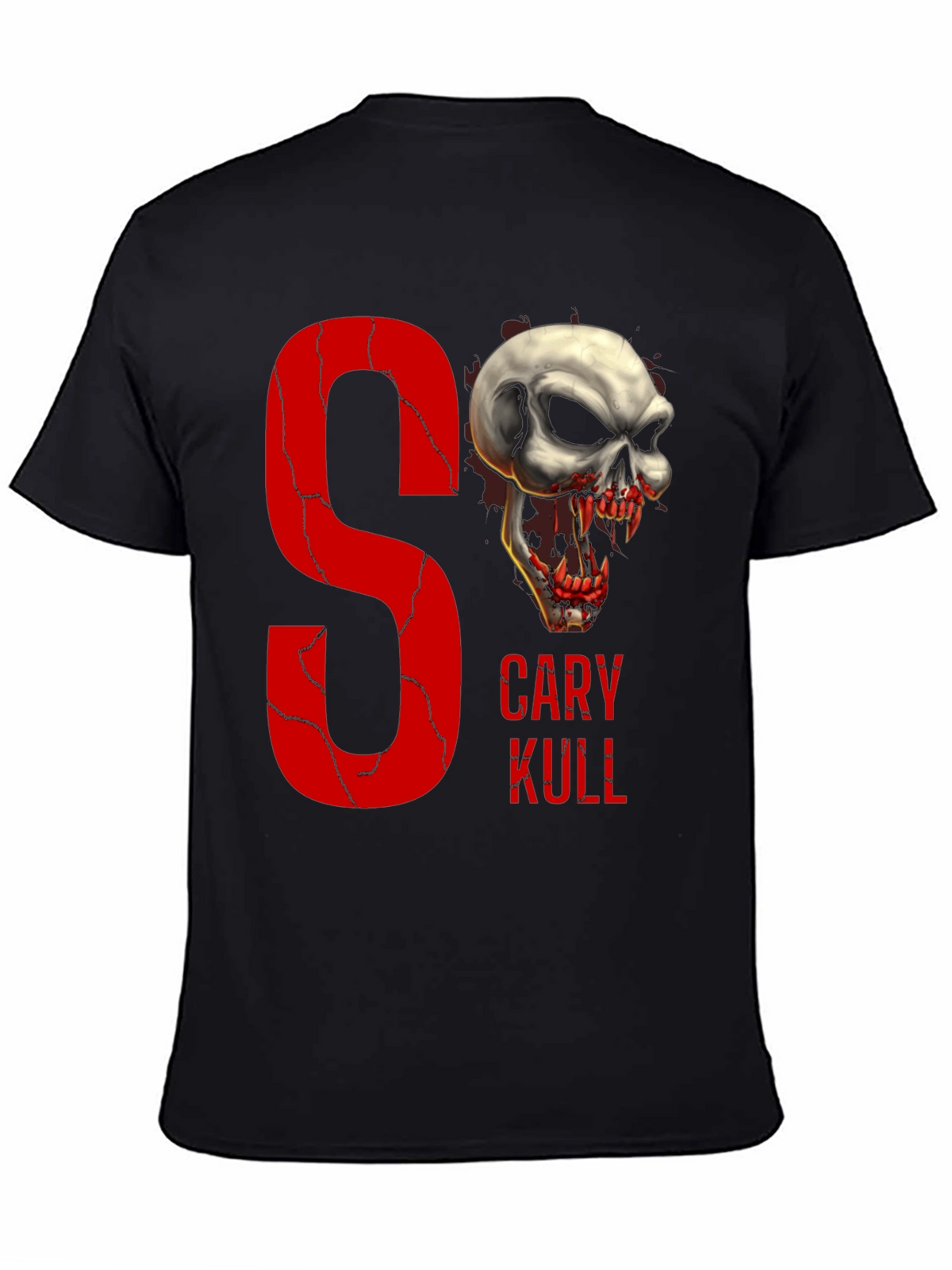 Gary Kull Skull Graphic Print Black T-Shirt
