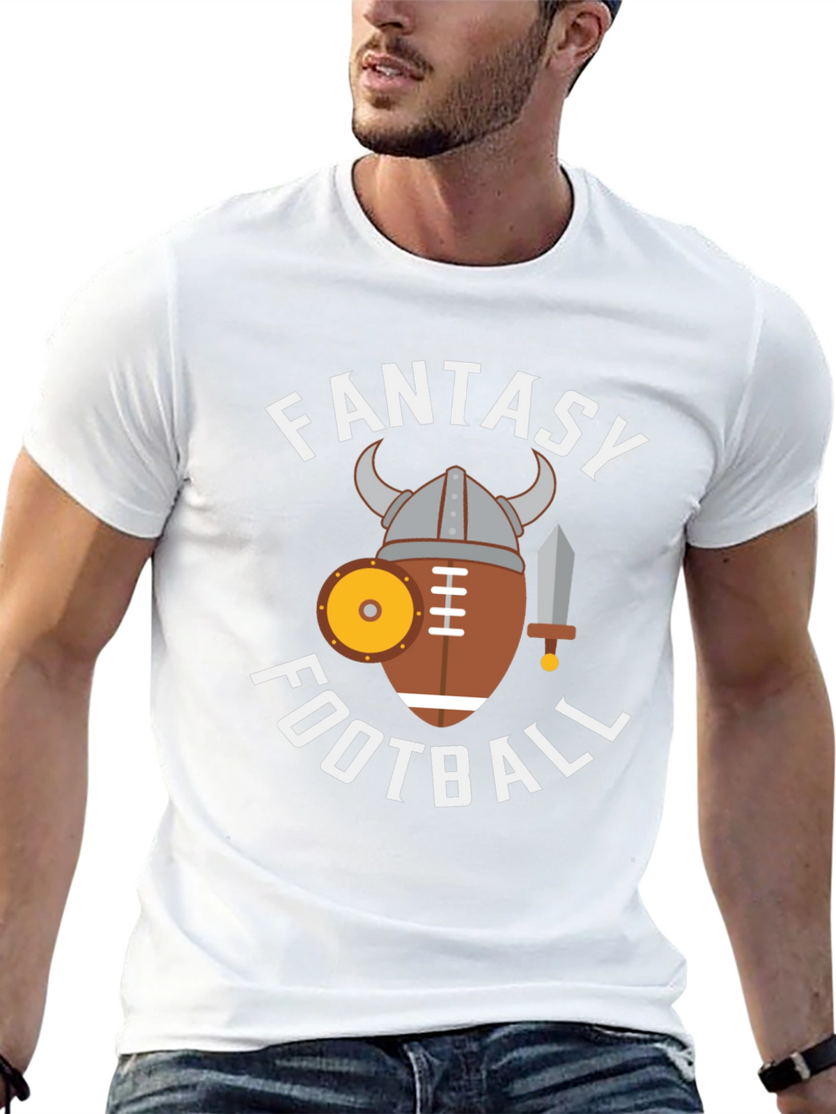 Fantasy Football Viking Style Graphic Tee