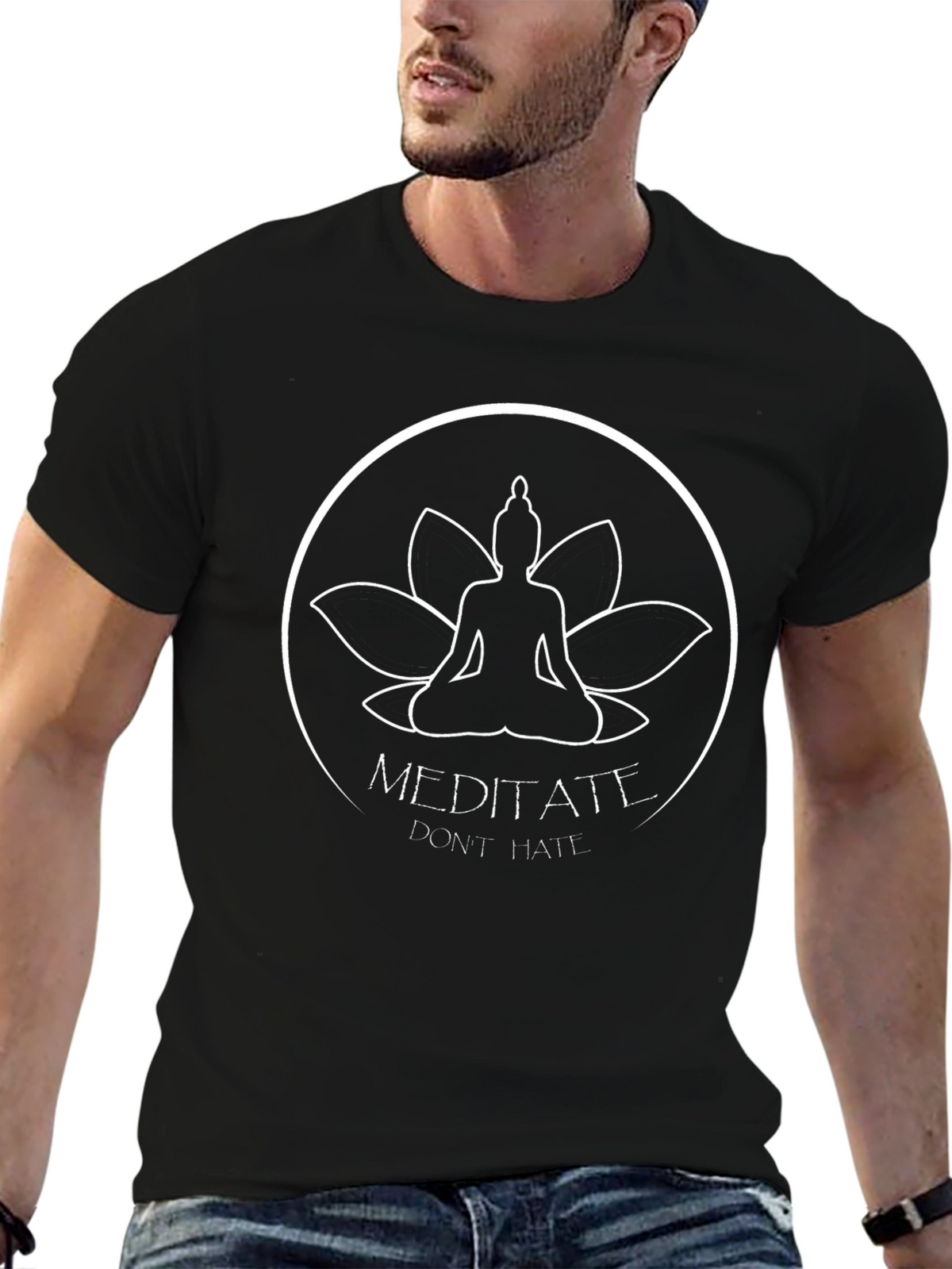 Meditate Dont Hate T-Shirt - Yoga Zen Peace Tee