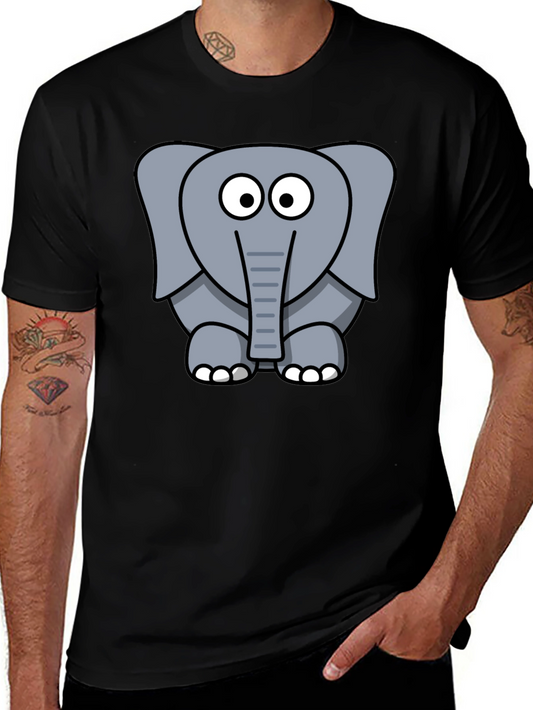 Cute Elephant Graphic Black T-Shirt