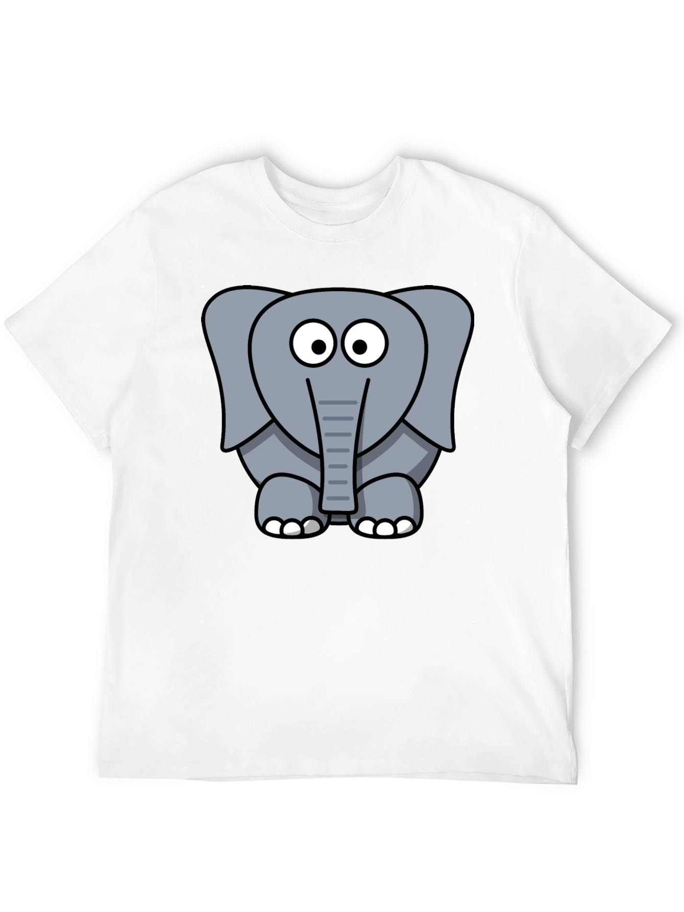 Cute Elephant Graphic Black T-Shirt