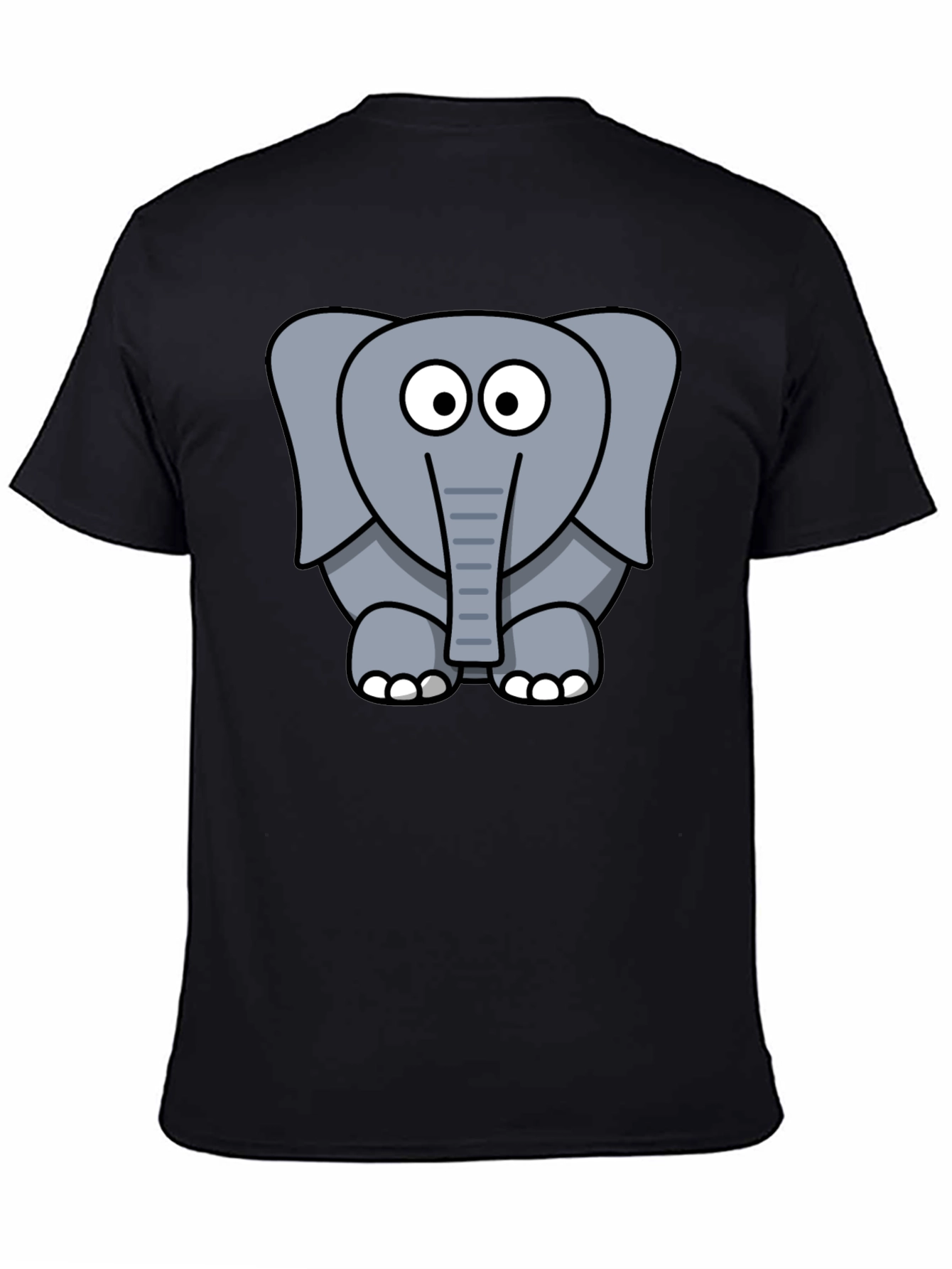 Cute Elephant Graphic Black T-Shirt