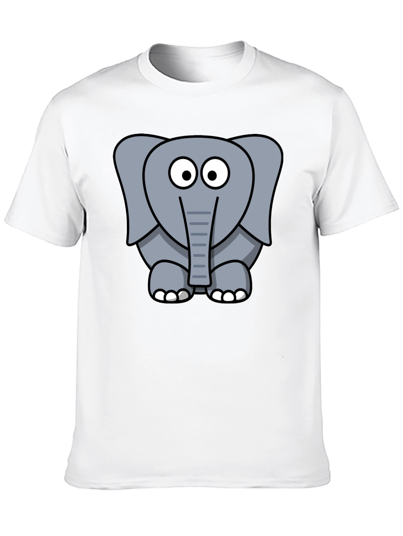 Cute Elephant Graphic Black T-Shirt