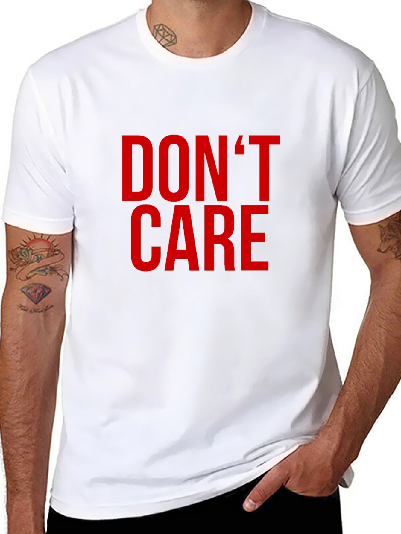 Dont Care Graphic Tee - Black Crewneck