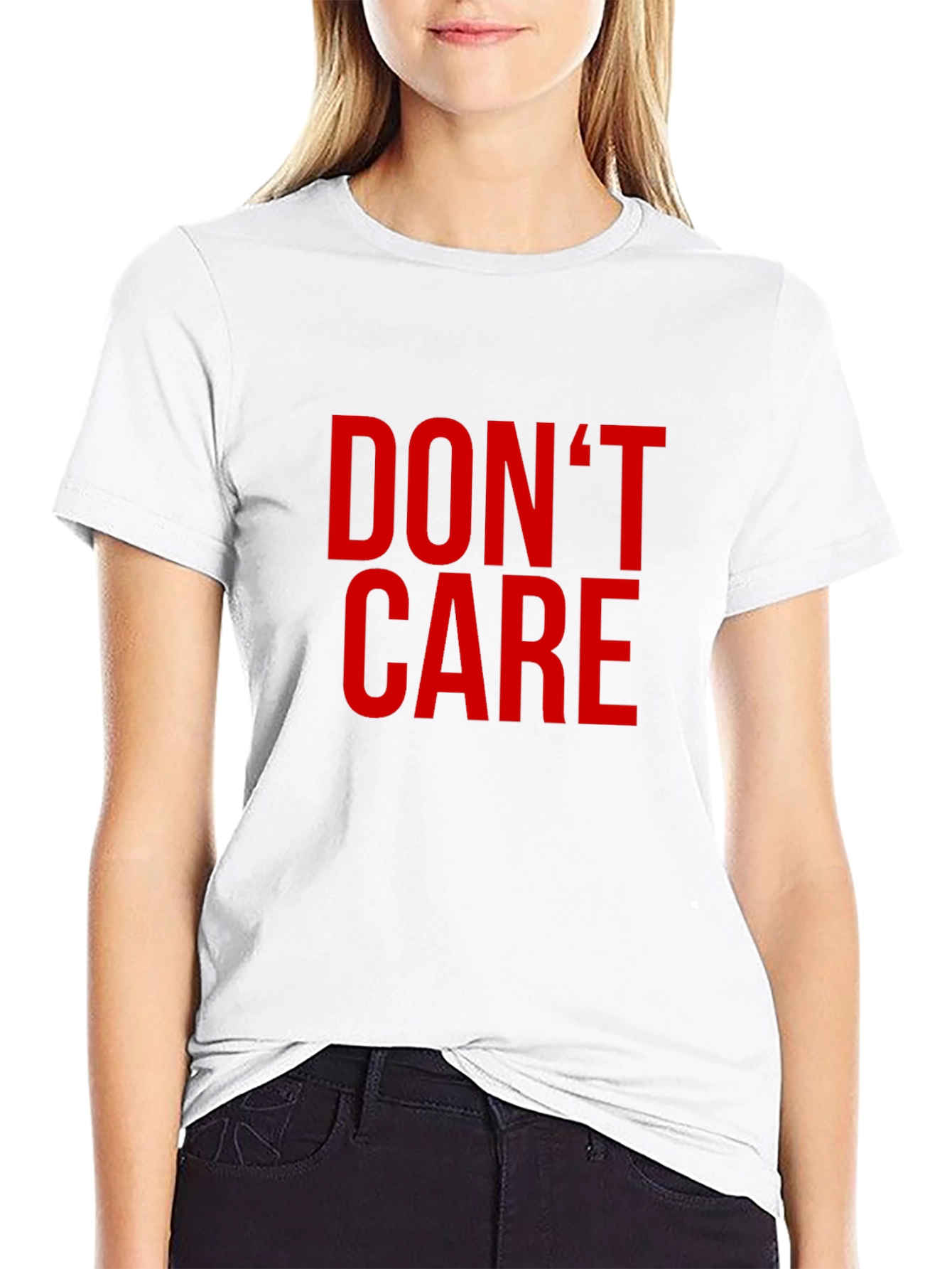 Dont Care Graphic Tee - Black Crewneck