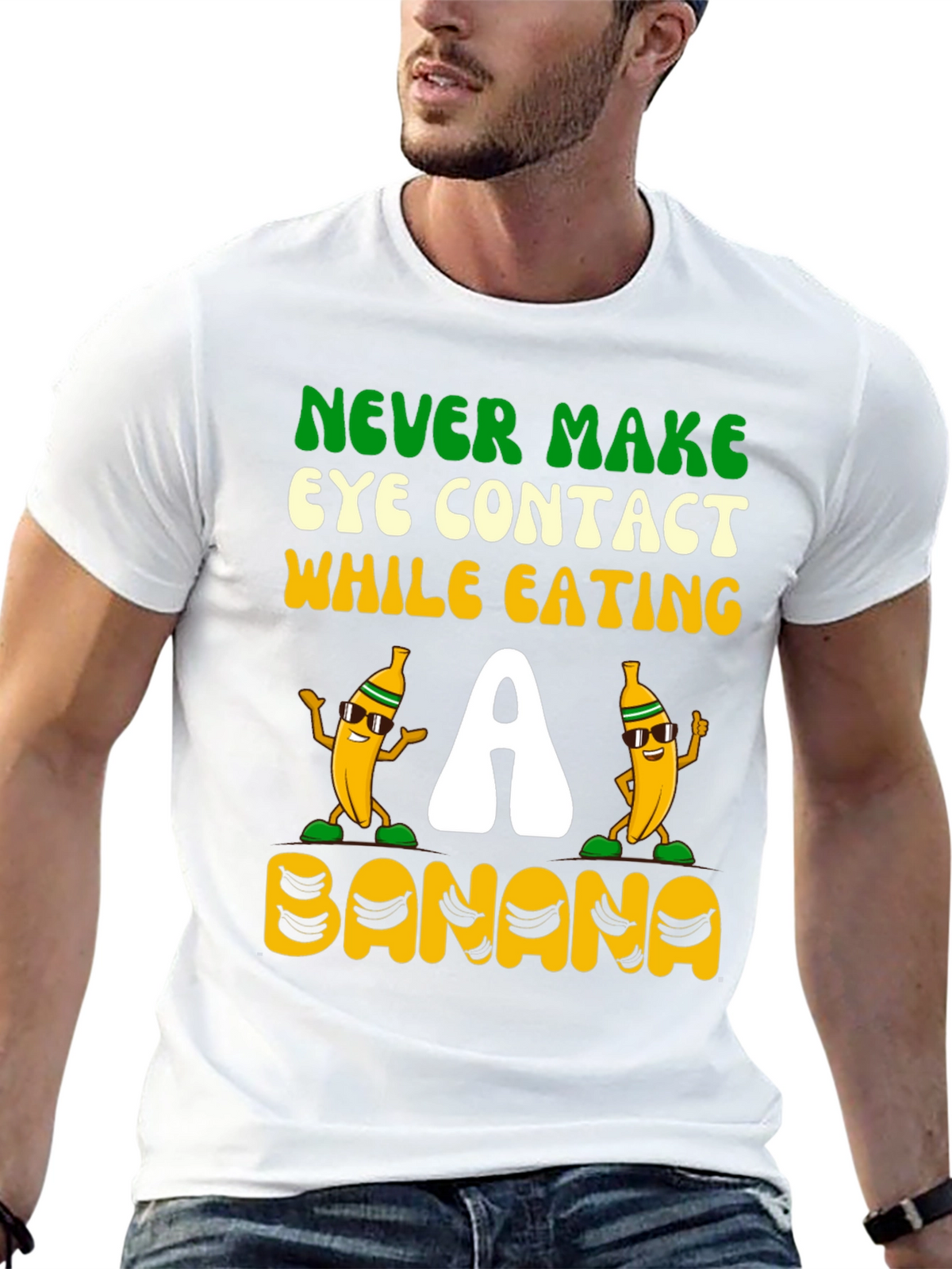 Never Make Eye Contact Banana Graphic Tee