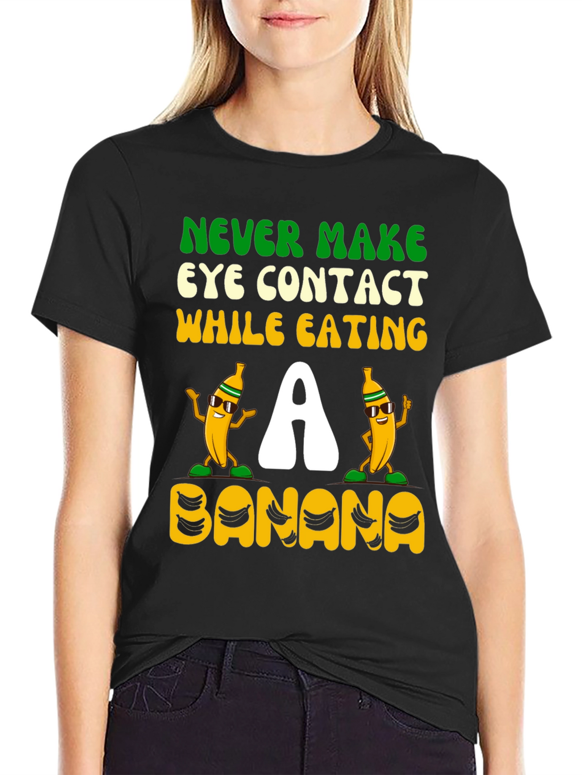 Never Make Eye Contact Banana Graphic Tee
