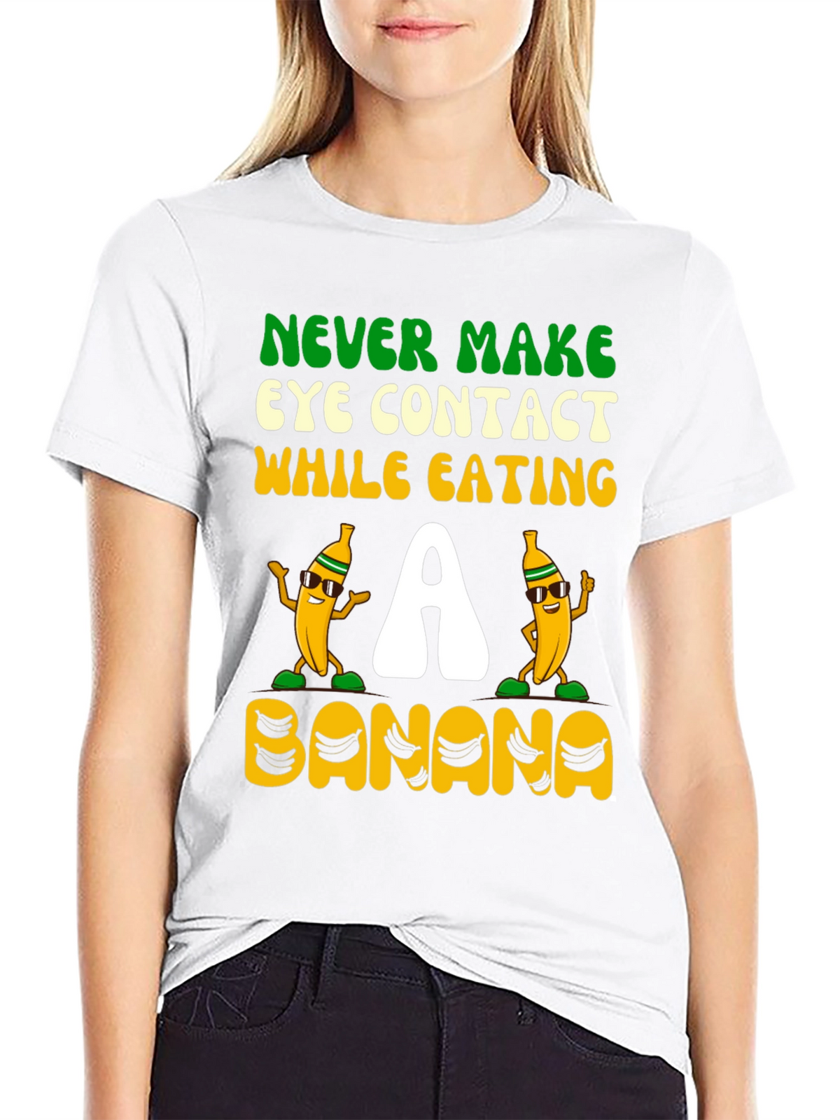 Never Make Eye Contact Banana Graphic Tee
