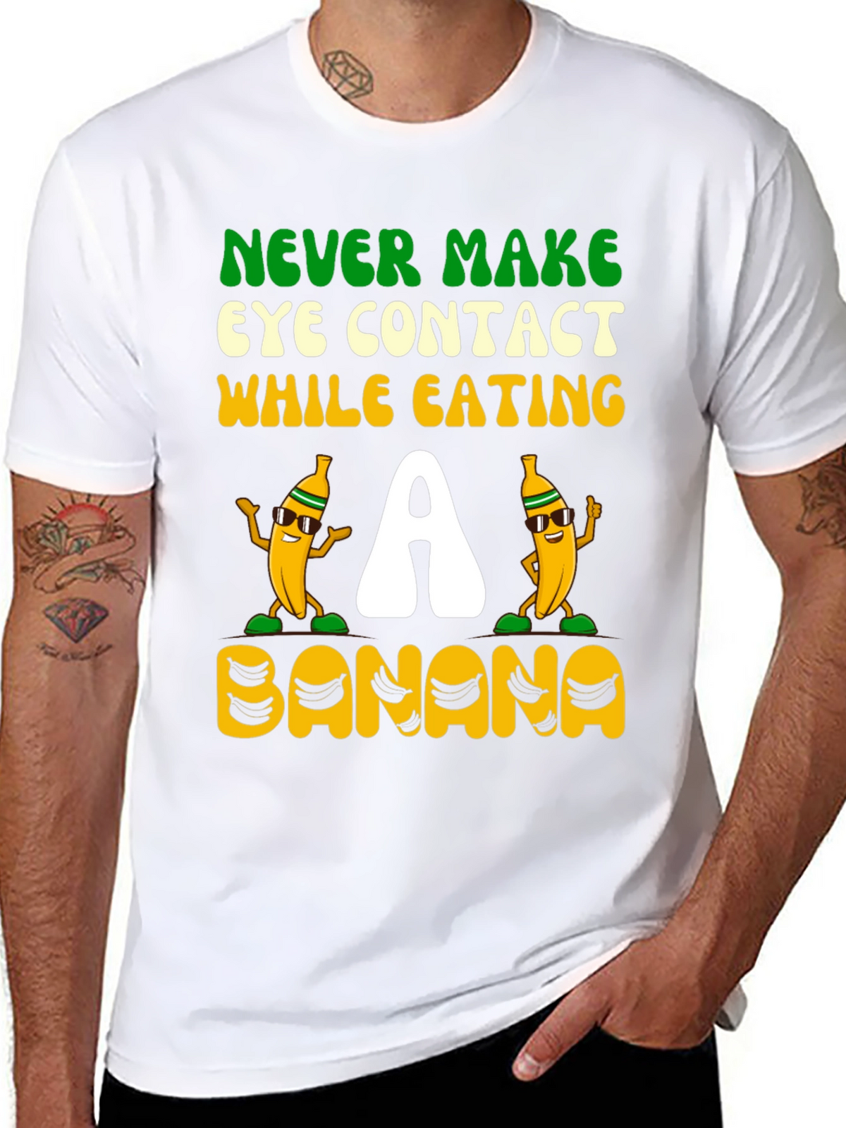 Never Make Eye Contact Banana Graphic Tee