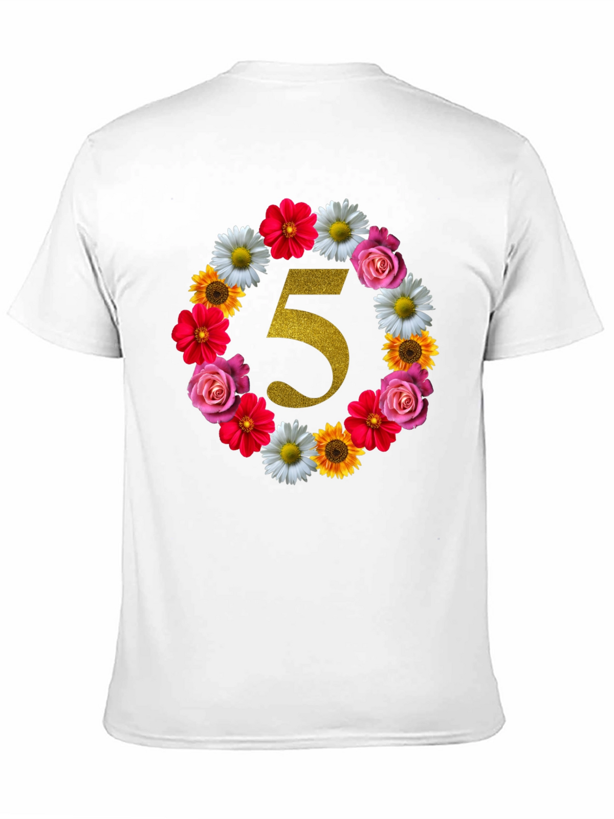 Floral Number 5 Birthday T-Shirt