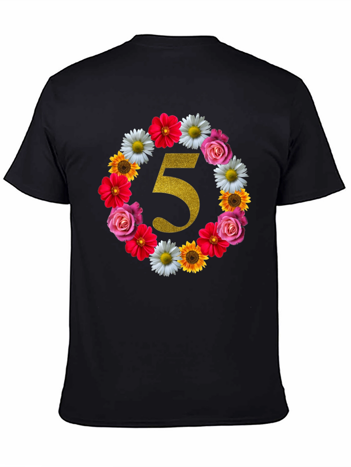 Floral Number 5 Birthday T-Shirt