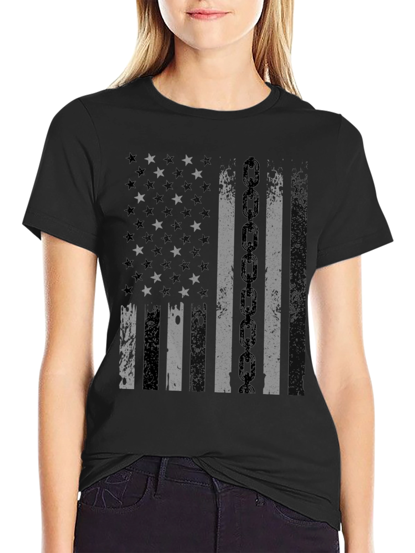 American Flag Chain Mens T-Shirt