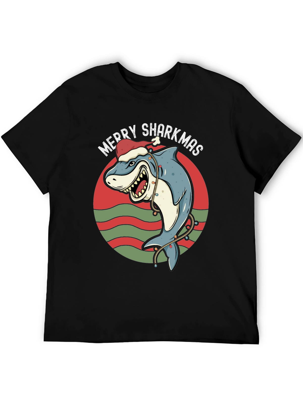 Merry Sharkmas Graphic Tee - Holiday Shark T-Shirt