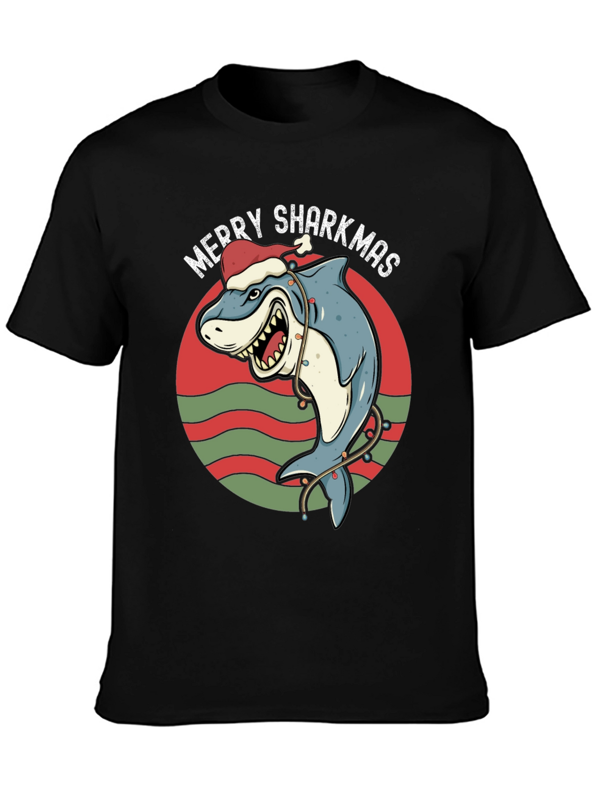 Merry Sharkmas Graphic Tee - Holiday Shark T-Shirt