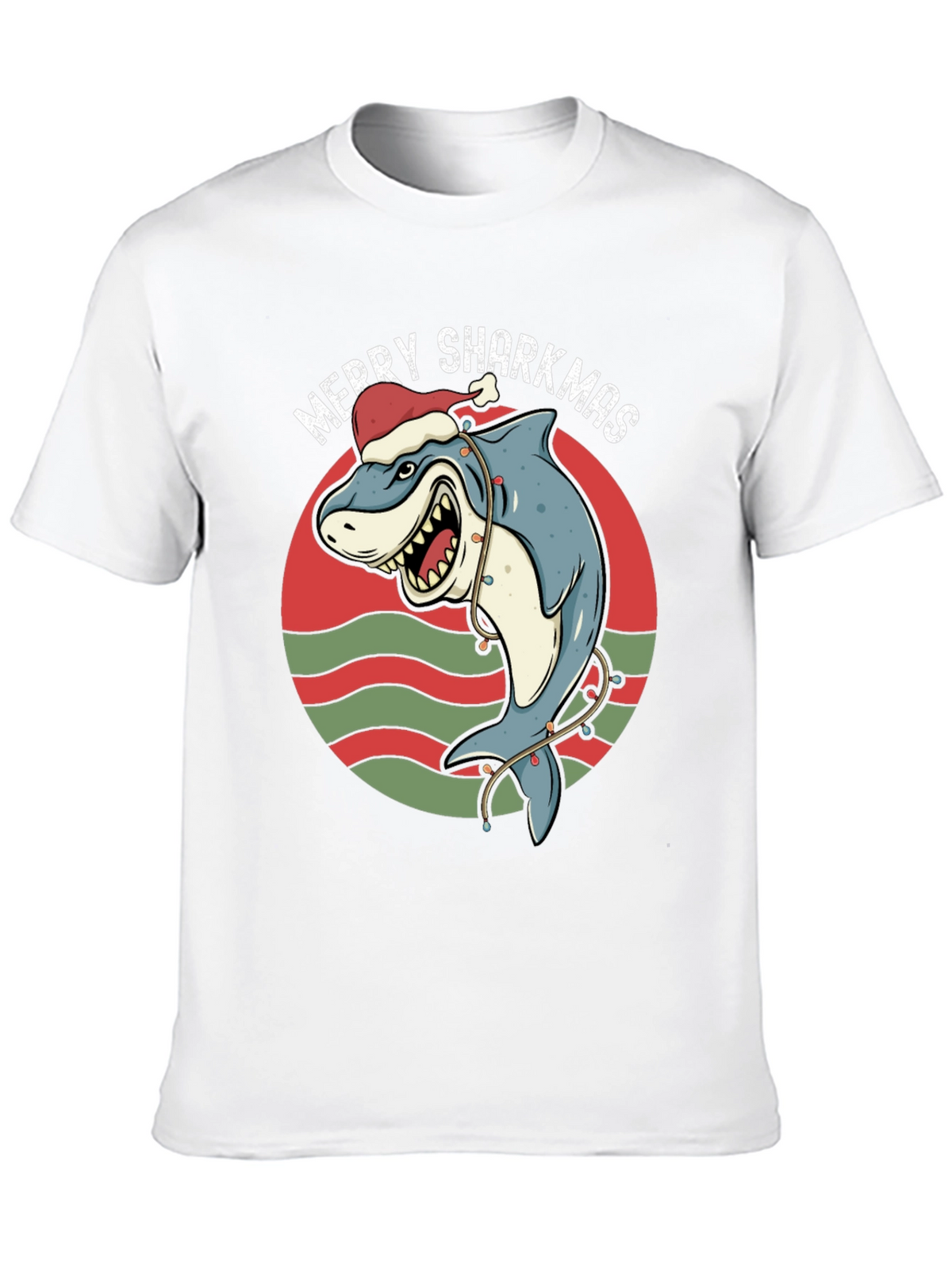 Merry Sharkmas Graphic Tee - Holiday Shark T-Shirt