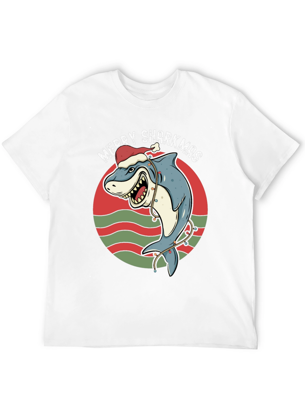 Merry Sharkmas Graphic Tee - Holiday Shark T-Shirt