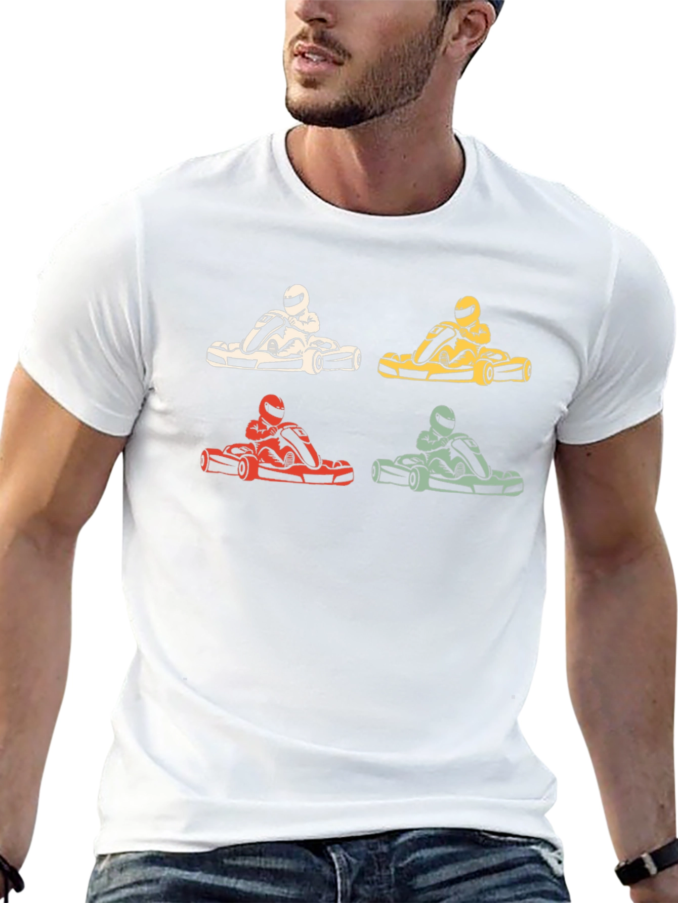 Retro Kart Racing Graphic Tee - Black